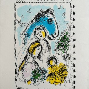 Cheval Bleu au Couple - Marc Chagall