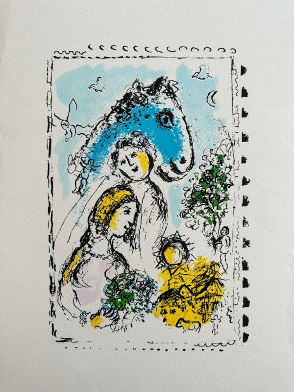 Cheval Bleu au Couple - Marc Chagall