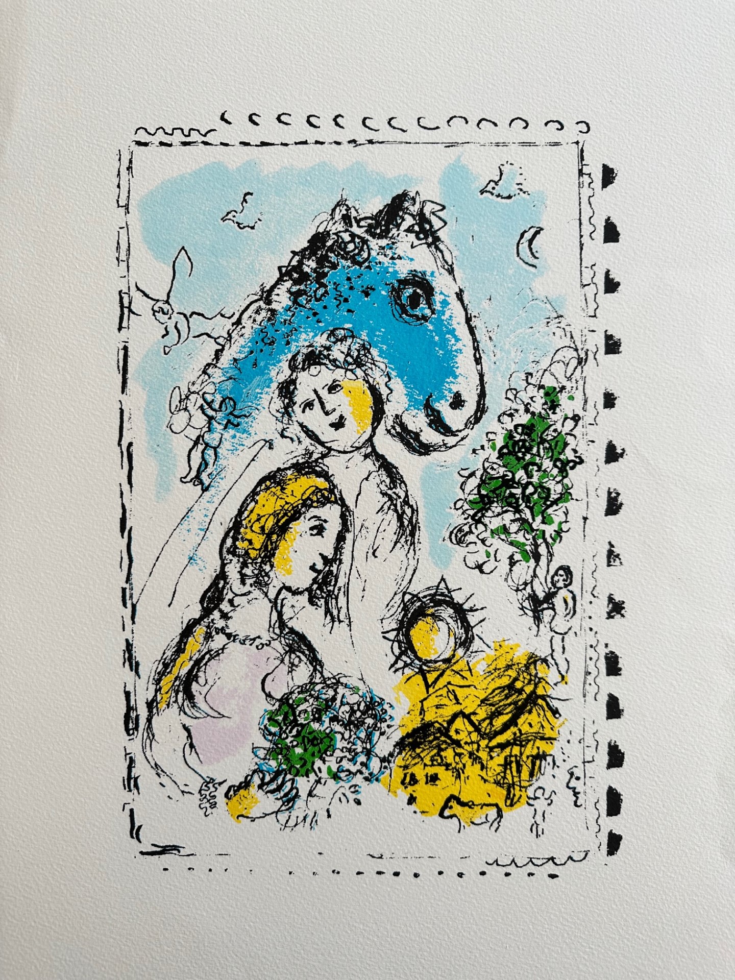 Cheval Bleu au Couple - Marc Chagall – Image 1