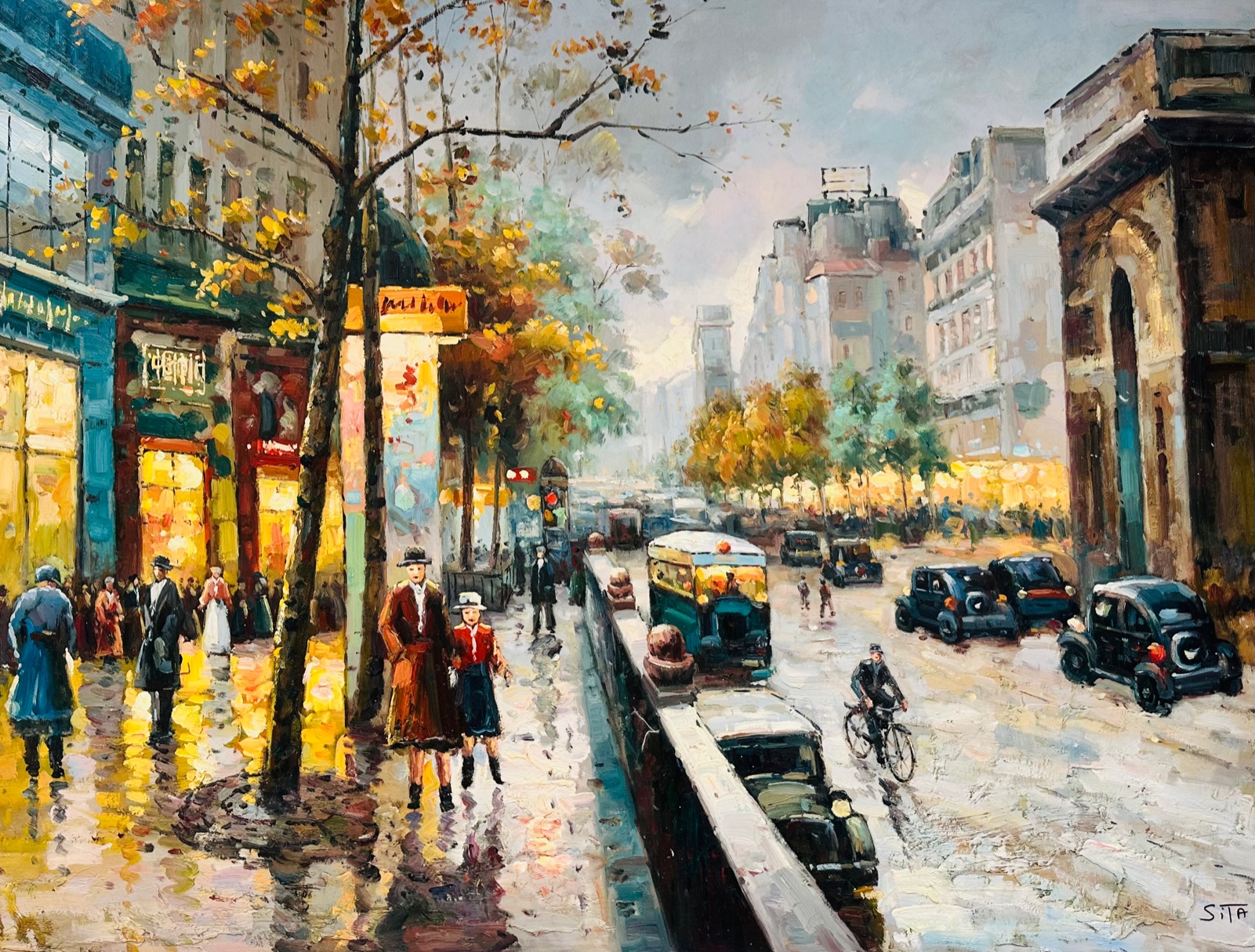 Scene de Rue Parisienne - Walter Sita – Image 1