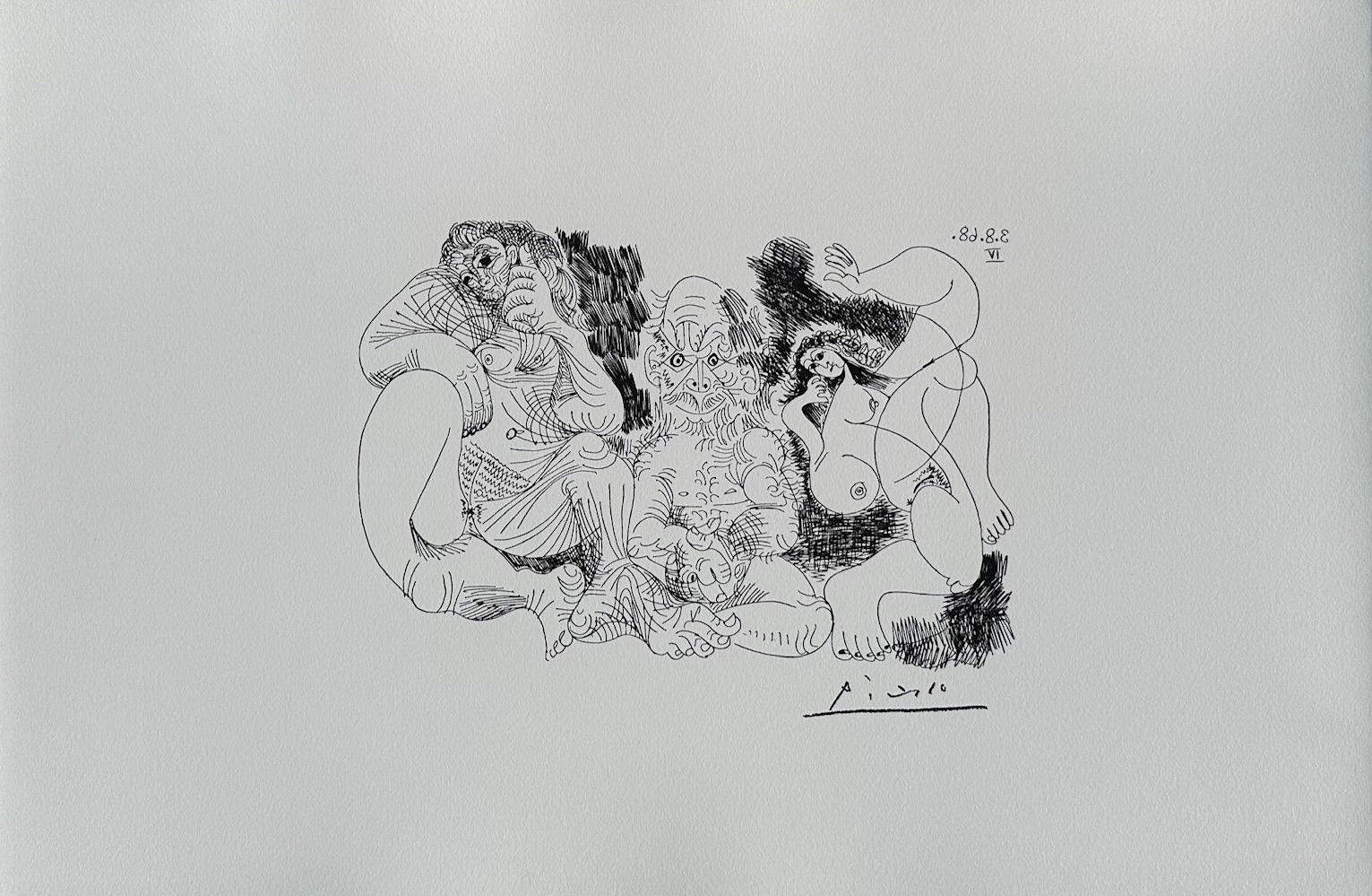 Vieillard Assis avec une Femme et Danseuse - Picasso Pablo – Image 1