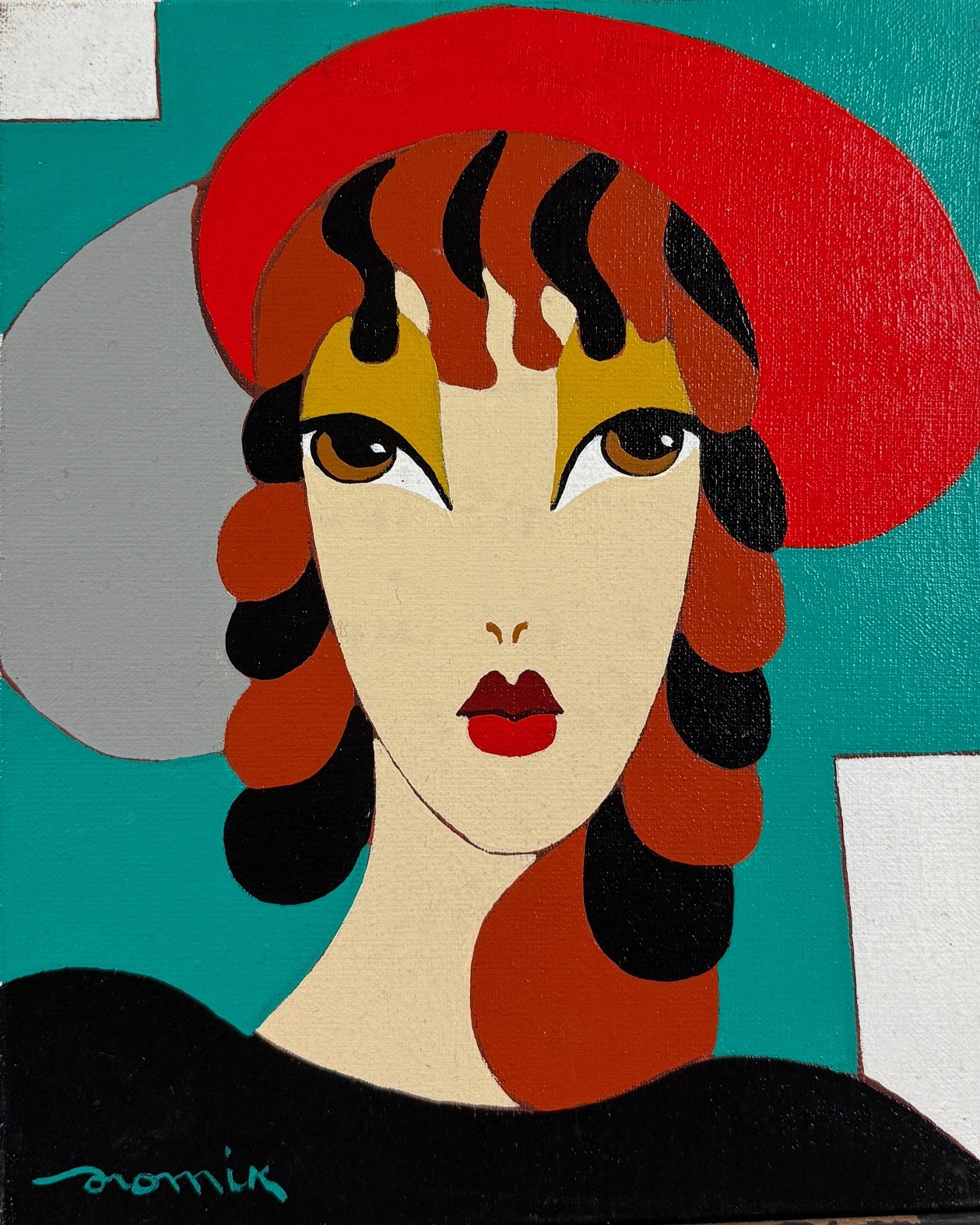 Femme au Chapeau Rouge - Dromik – Image 1