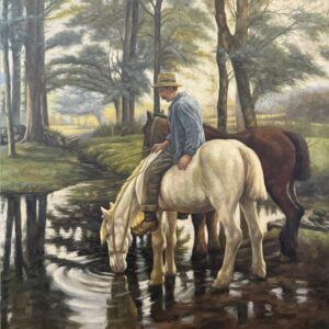 Chevaux À L’abreuvoir - Ecole Française Xxe