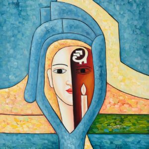 Visage A la Bougie - Xxe Ecole Moderne