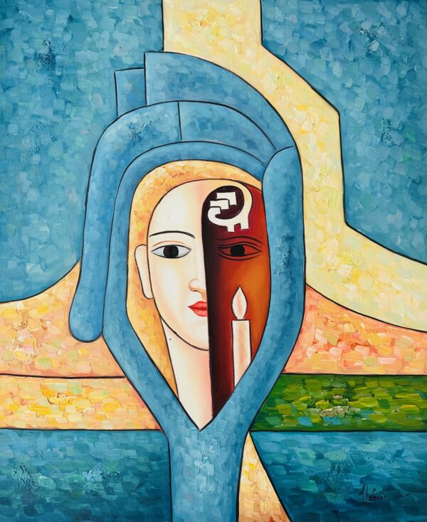 Visage A la Bougie - Xxe Ecole Moderne