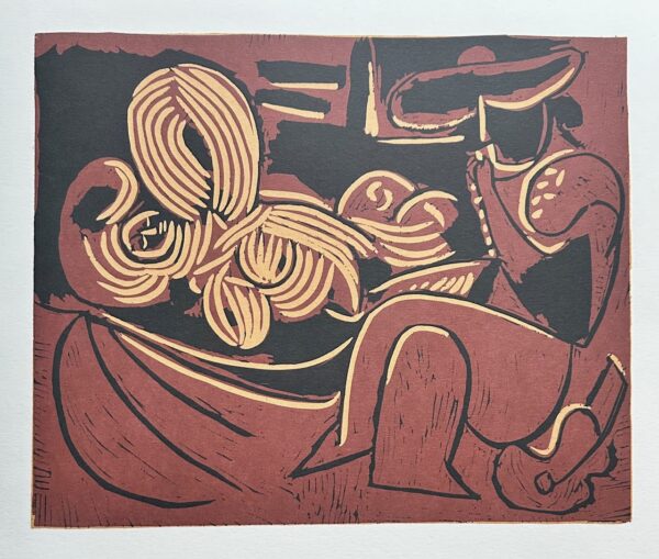Femme Couchée et Homme À la Guitare - Pablo Picasso
