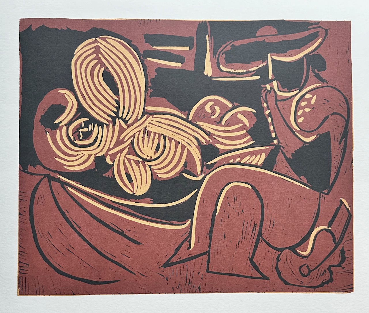 Femme Couchée et Homme À la Guitare - Pablo Picasso – Image 1