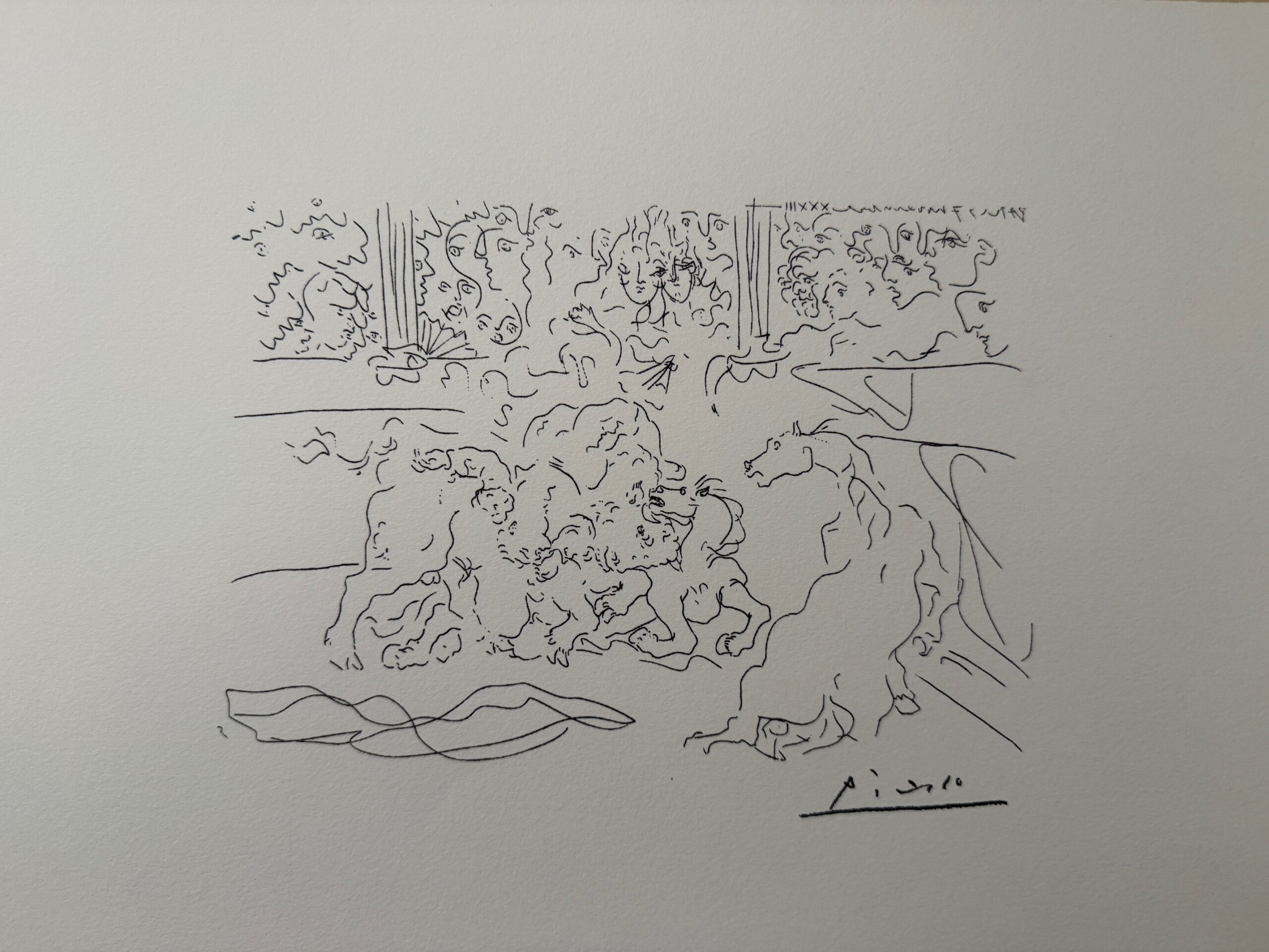 203 Taureau et Chevaux dans L’arène, 1973 - Pablo Picasso – Image 1