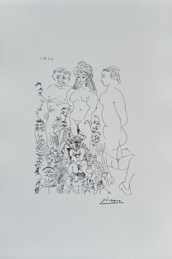 Orgie Chez les Filles avec Spectateurs Tires de L'enterrement du Comte Orgaz - Pablo Picasso