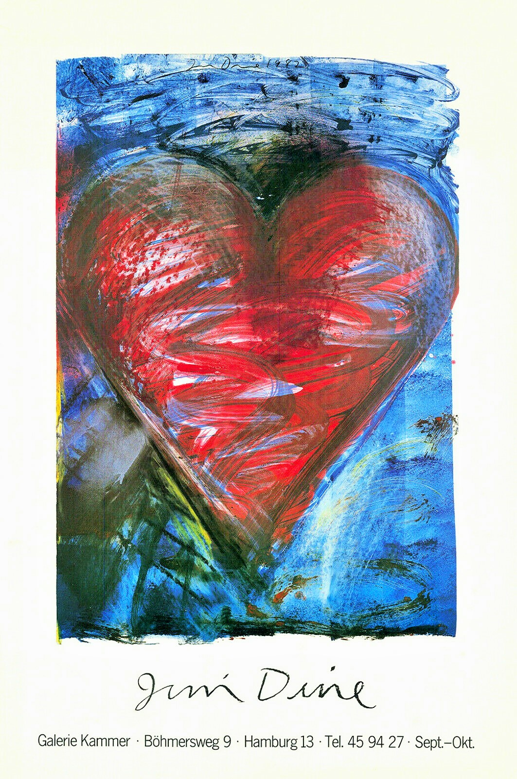 Coeur sur Fond Bleu - Dine Jim – Image 1