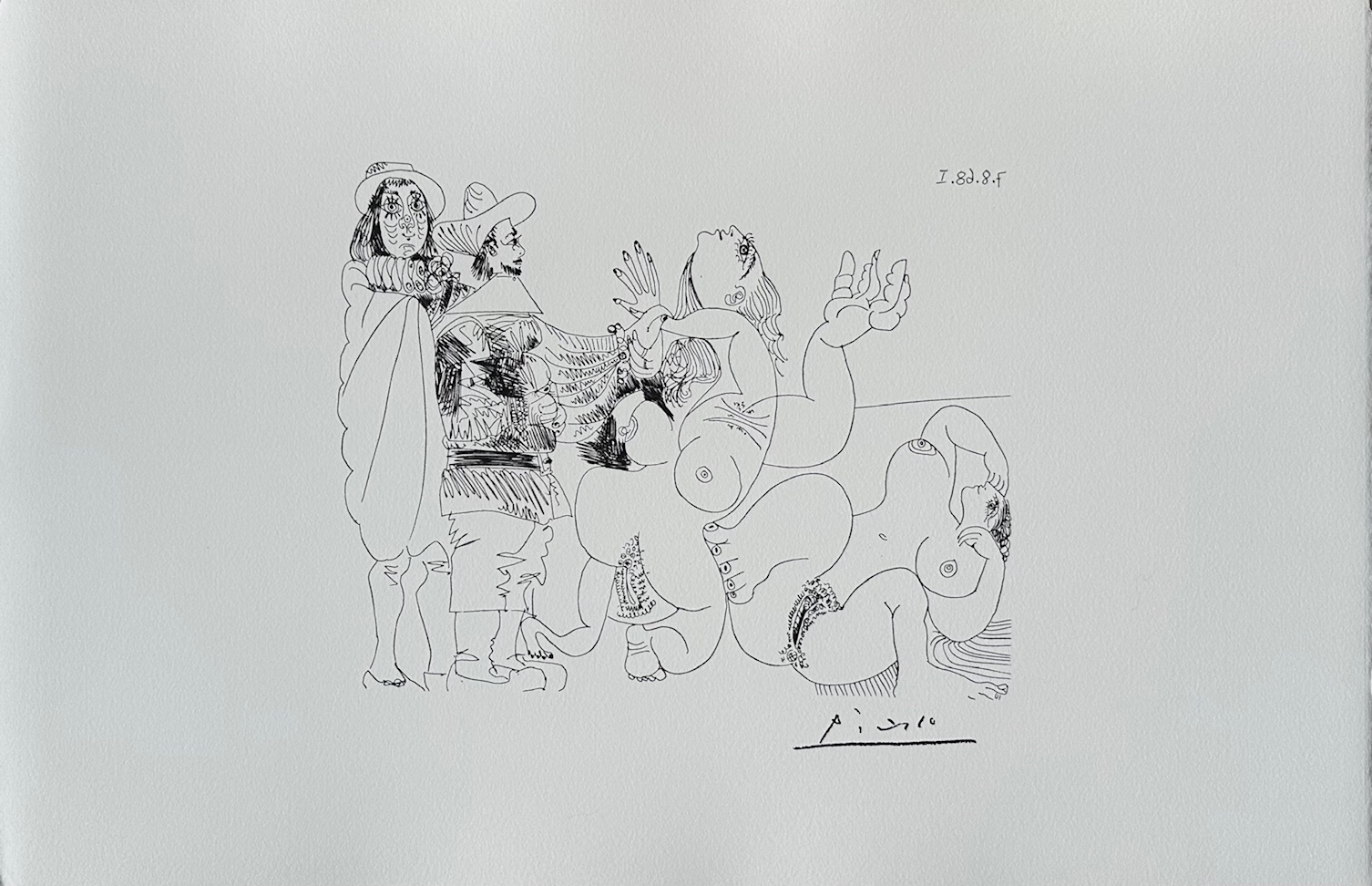 Jeune Seigneur Fantoche avec un Reître et Deux Femmes Nues - Pablo Picasso – Image 1