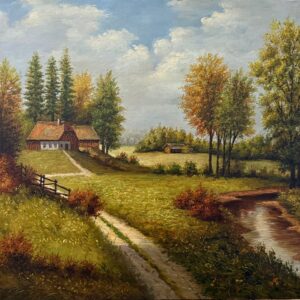 Paysage de Campagne au Printemps - 20E Eeuw Ecole Moderne