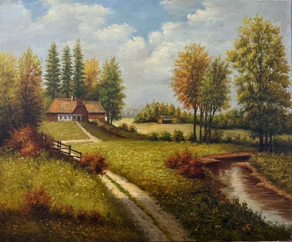 Paysage de Campagne au Printemps - 20E Eeuw Ecole Moderne