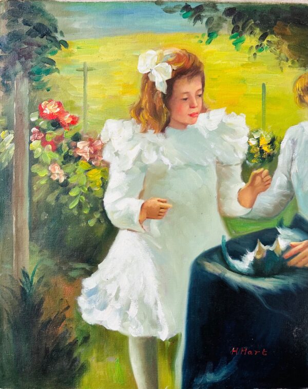Jeune Fille A la Robe Blanche - Henri Hart Xx
