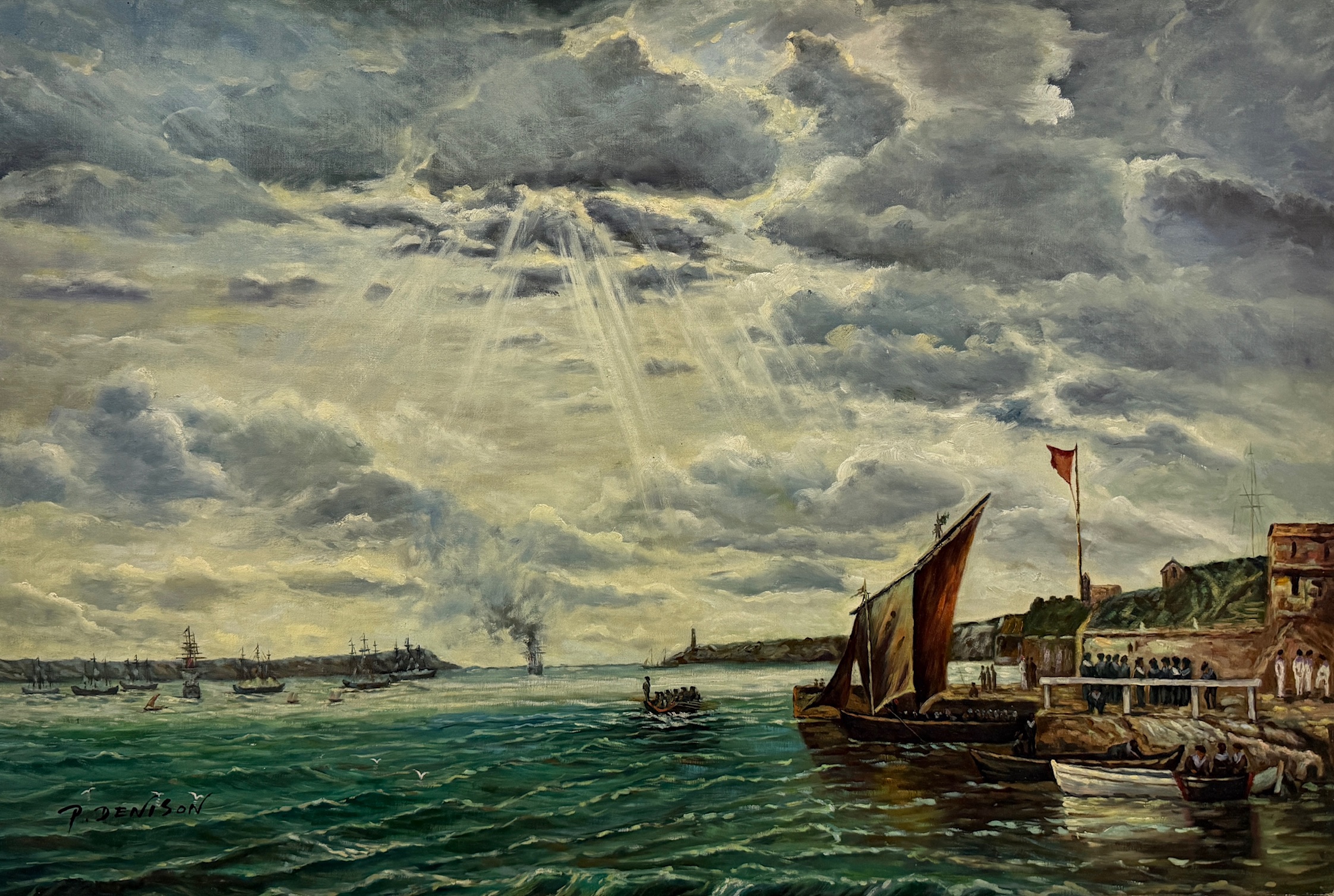 Mer Agitée Sous Ciel Ouvert - Xxe École Française – Image 1
