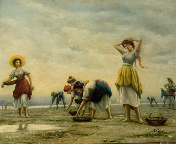 Enfants Jouant au Bord de L'eau - 20E Eeuw Ecole Moderne