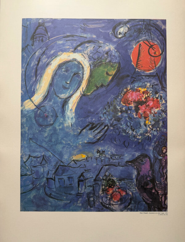 Amoureux au Soleil Rouge - Marc Chagall