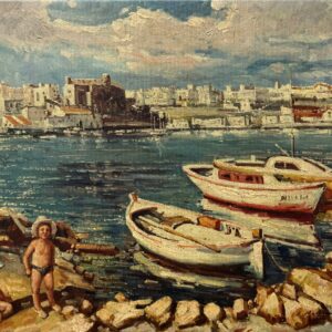 Bateaux de Pêche au Rivage - 20E Eeuw Ecole Moderne