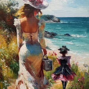 Mere Est Fille au Bord de Mer - Vladimir Petrov
