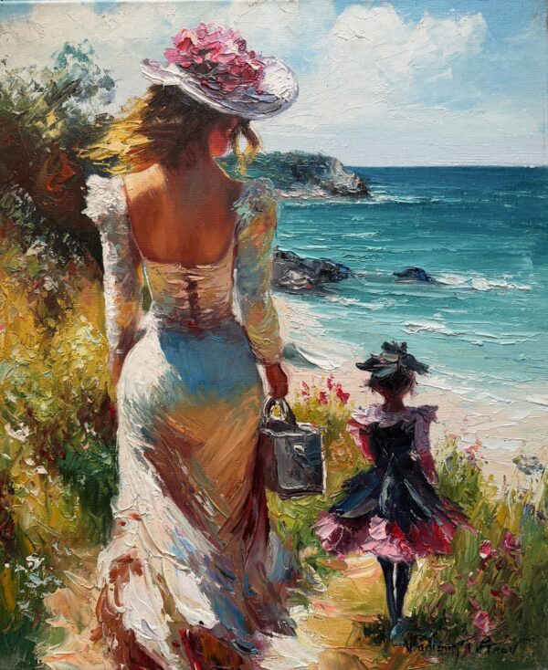 Mere Est Fille au Bord de Mer - Vladimir Petrov