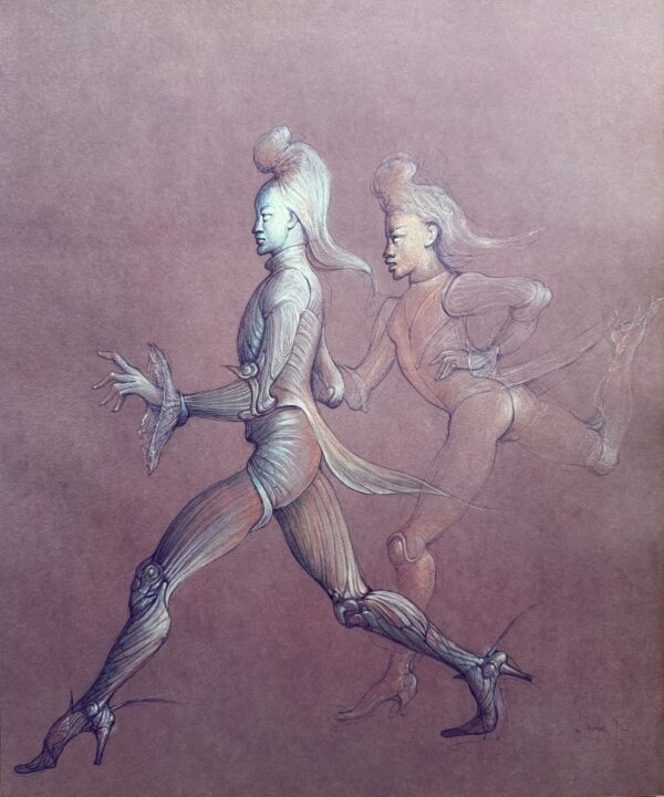 Femmes Pressees ( la Course), 1980 - Léonor Fini