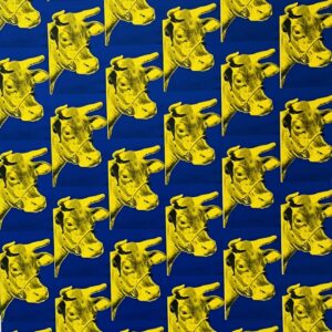 Vache Jaune sur Fond Bleu - Andy Warhol