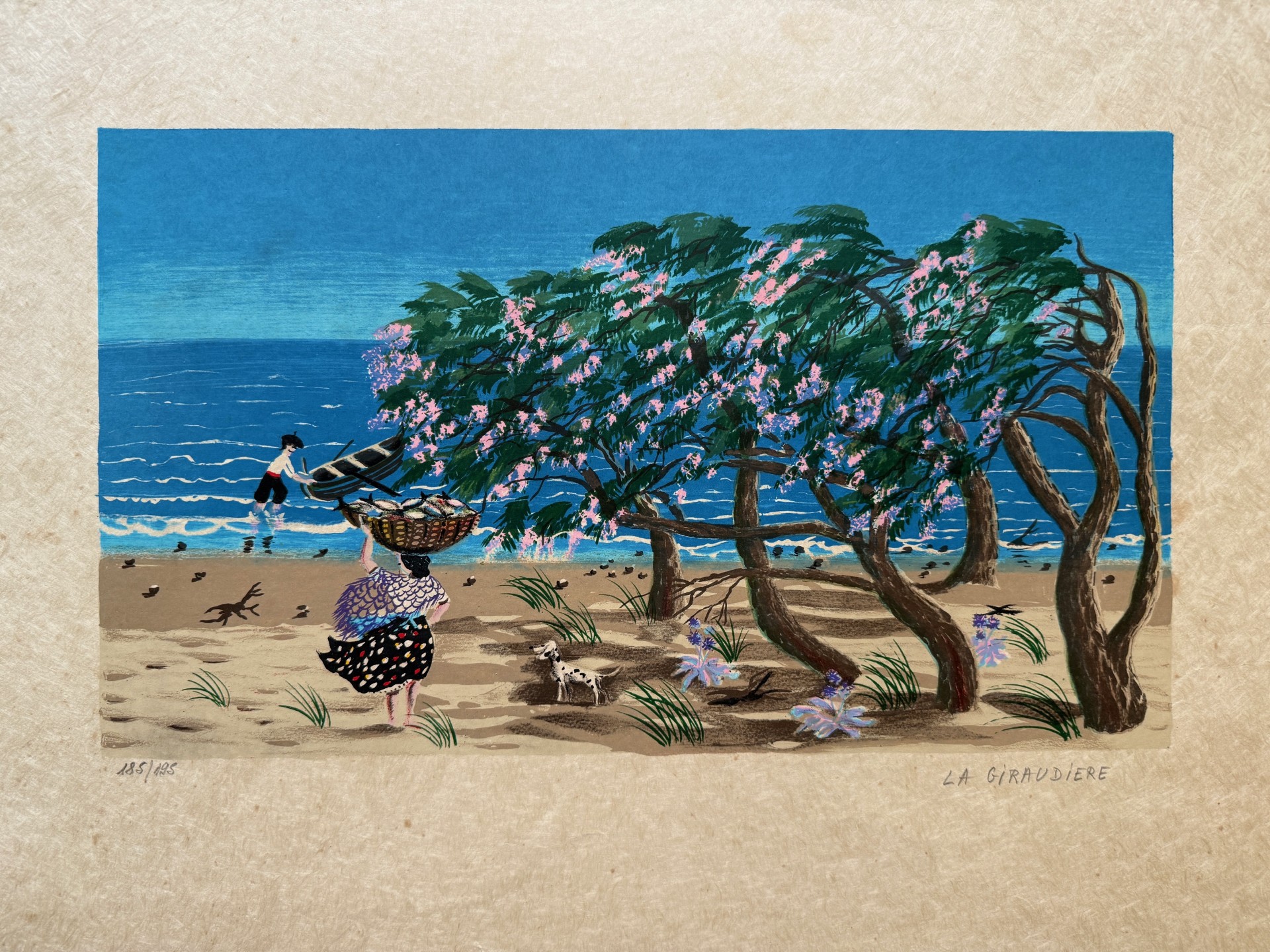 Arbres sur la Plage. - Mady De La Giraudiere – Image 1