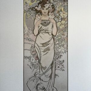 Rose, de la Série les Quatre Fleurs - Alphonse Marie Mucha