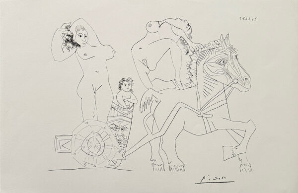 Femme et Enfant sur un Char Romain, April 1968 - Pablo Picasso