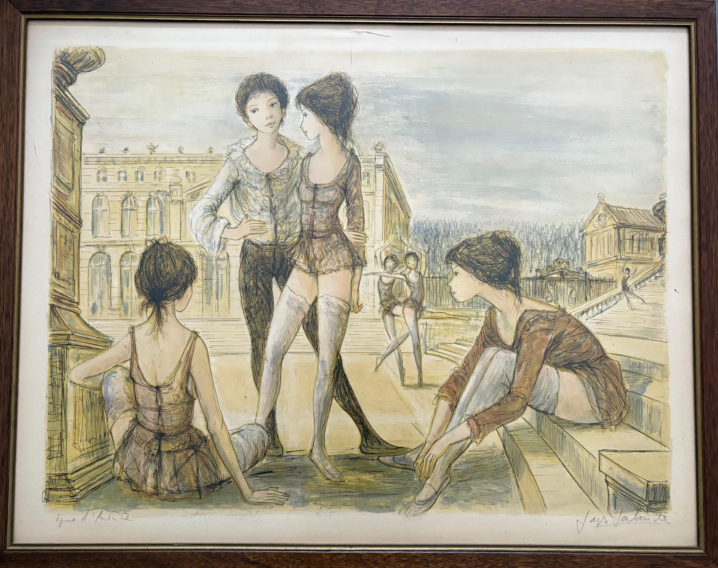 Maman avec les Enfants au Parc - 1927-1997 Lalande Jacques – Image 1