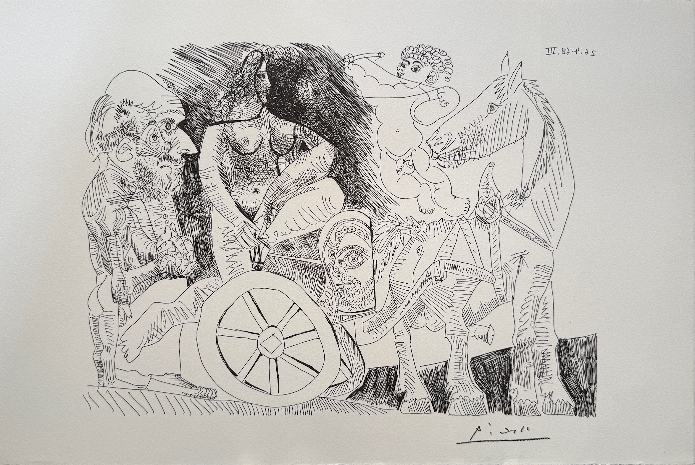 Char Romain Monté par un Athlète Féminin - Pablo Picasso – Image 1