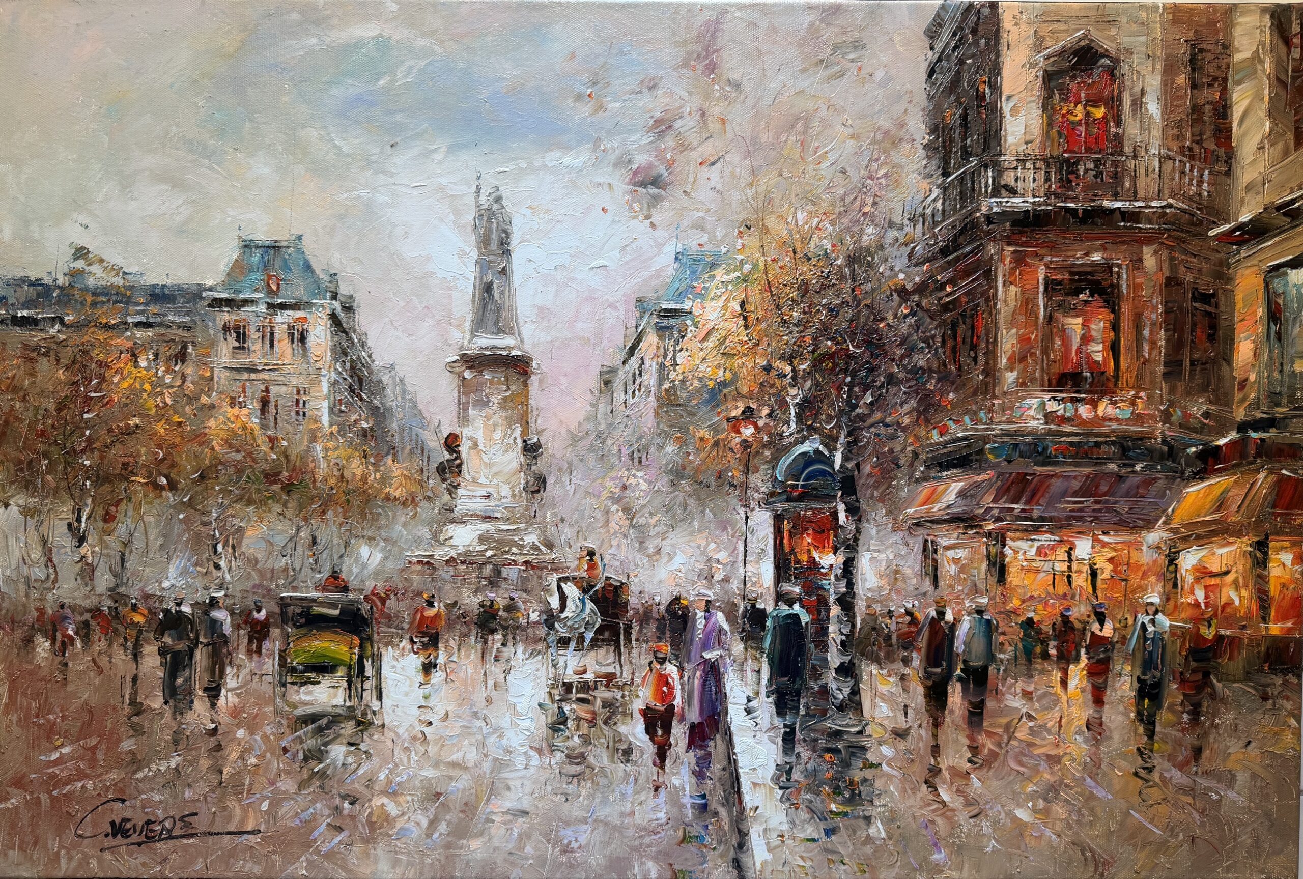 Place de la Bastille Sous la Pluie - Christof Vevers – Image 1