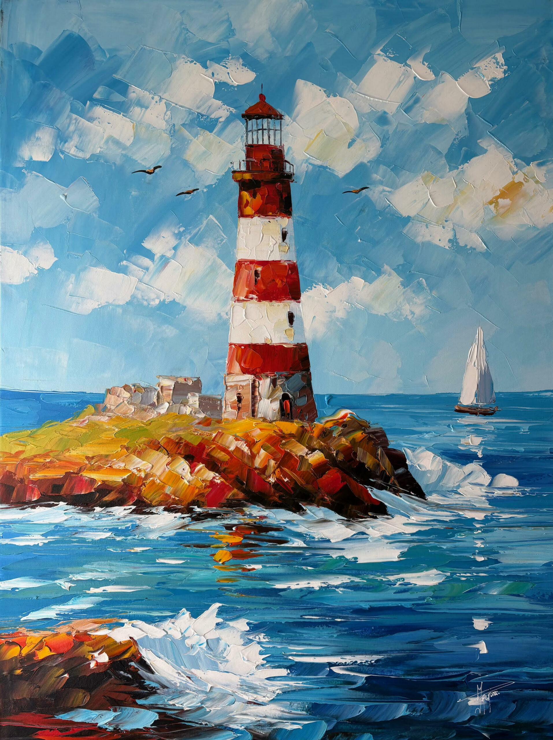 Phare en Mer Agitee - Antonio Palmieri – Image 1