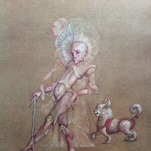 Personnage et Chien Surréalistes 1980 - Léonor Fini
