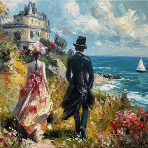 Promenade en Bord de Mer Fleuri - Vladimir Petrov