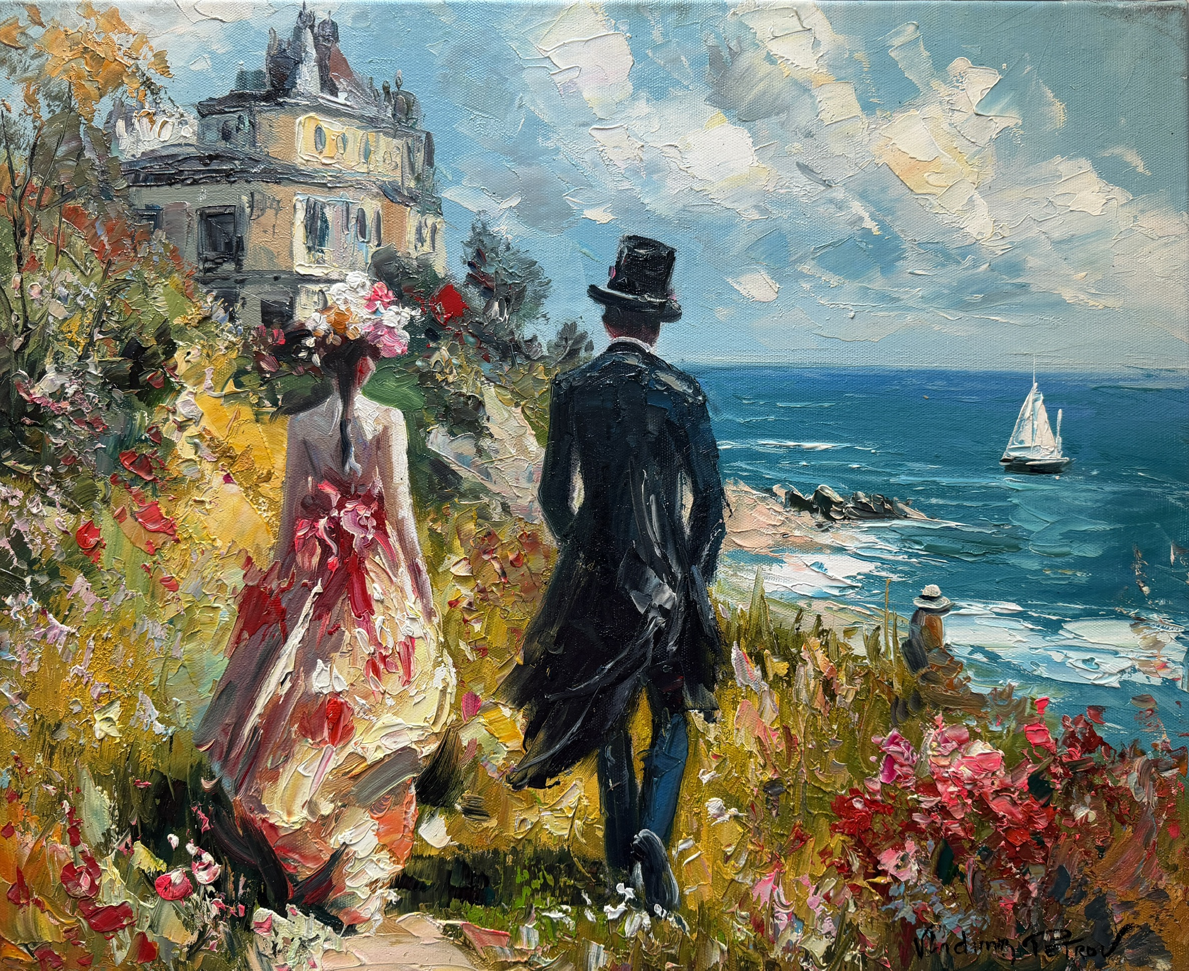 Promenade en Bord de Mer Fleuri - Vladimir Petrov – Image 1