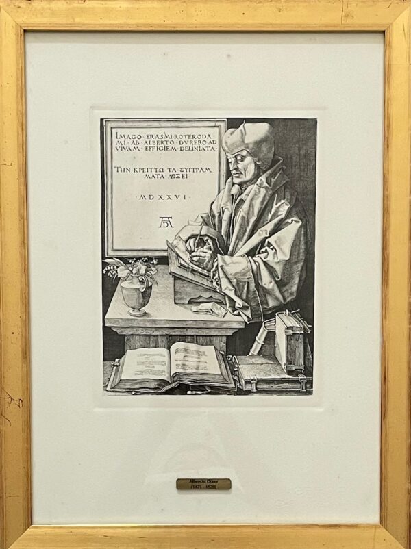 Portrait D'erasme Ecrivant Debout - Albrecht Dürer