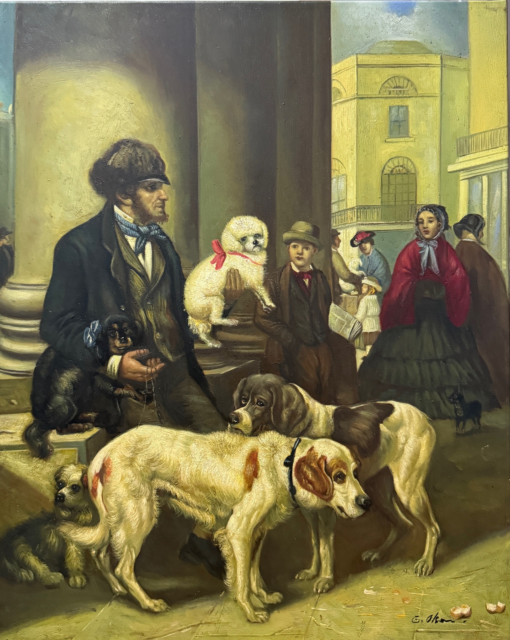 Scène avec Chiens - Ecole Française Xxe – Image 1