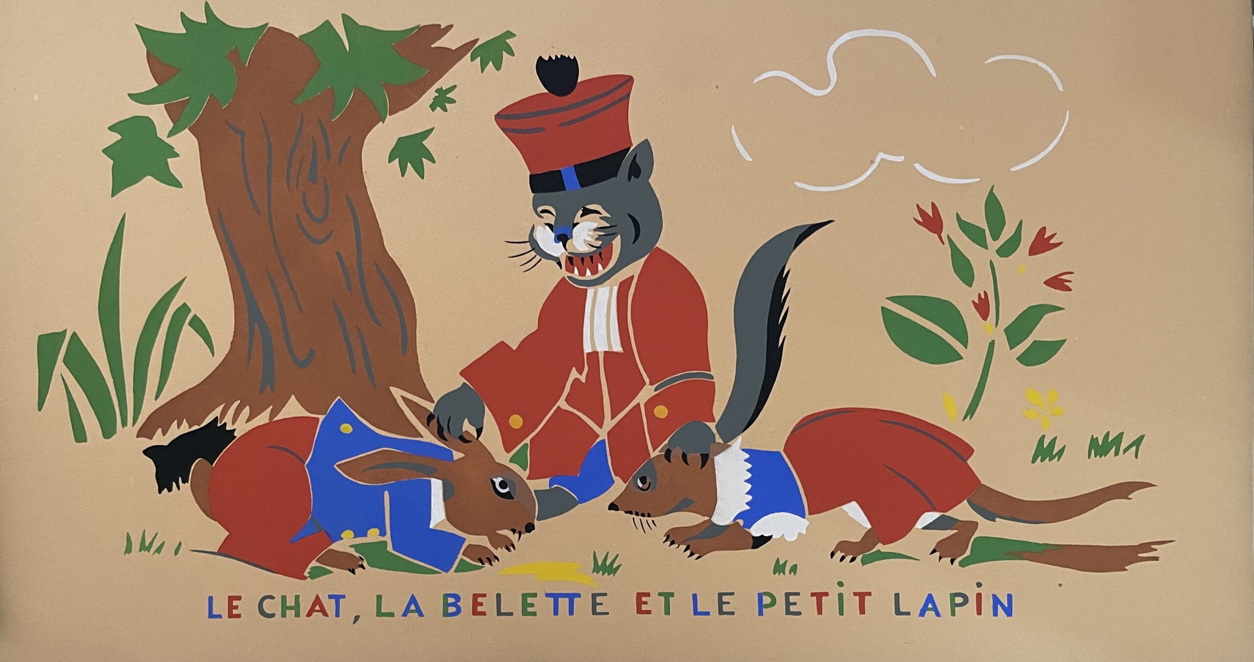 Le Chat, la Belette et le Petit Lapin - École Moderne 20E Eeuw – Image 1
