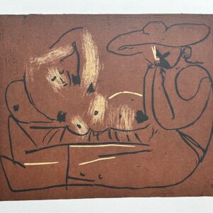 Femme Couchée et Homme au Grand Chapeau - Pablo Picasso