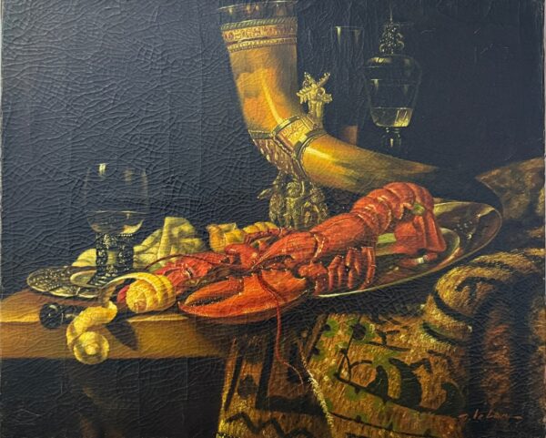 Nature Morte aux Fruits et Draperies - Xxe Ecole Moderne