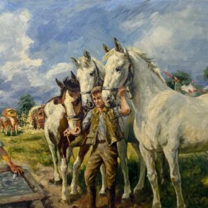 Labours avec Chevaux - 20E Eeuw Ecole Moderne