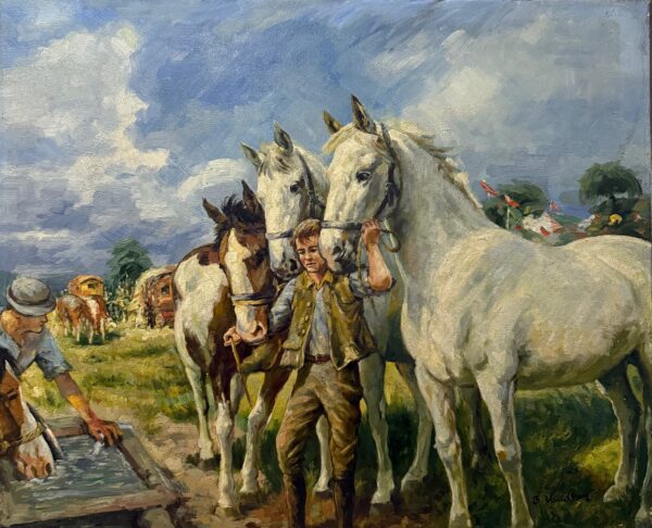 Labours avec Chevaux - 20E Eeuw Ecole Moderne