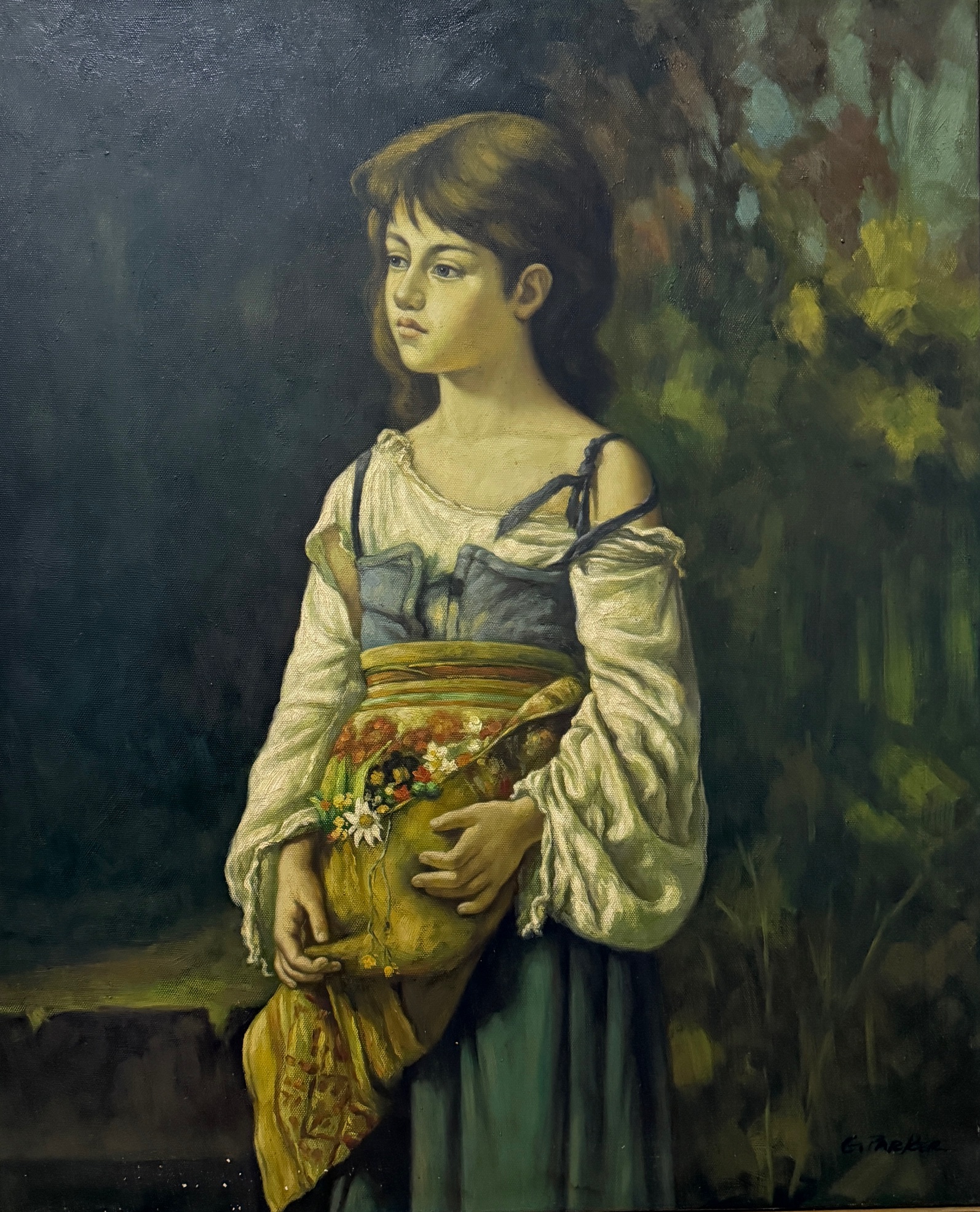 Jeune Femme en Costume Traditionnel - Ecole Française Xxe – Image 1
