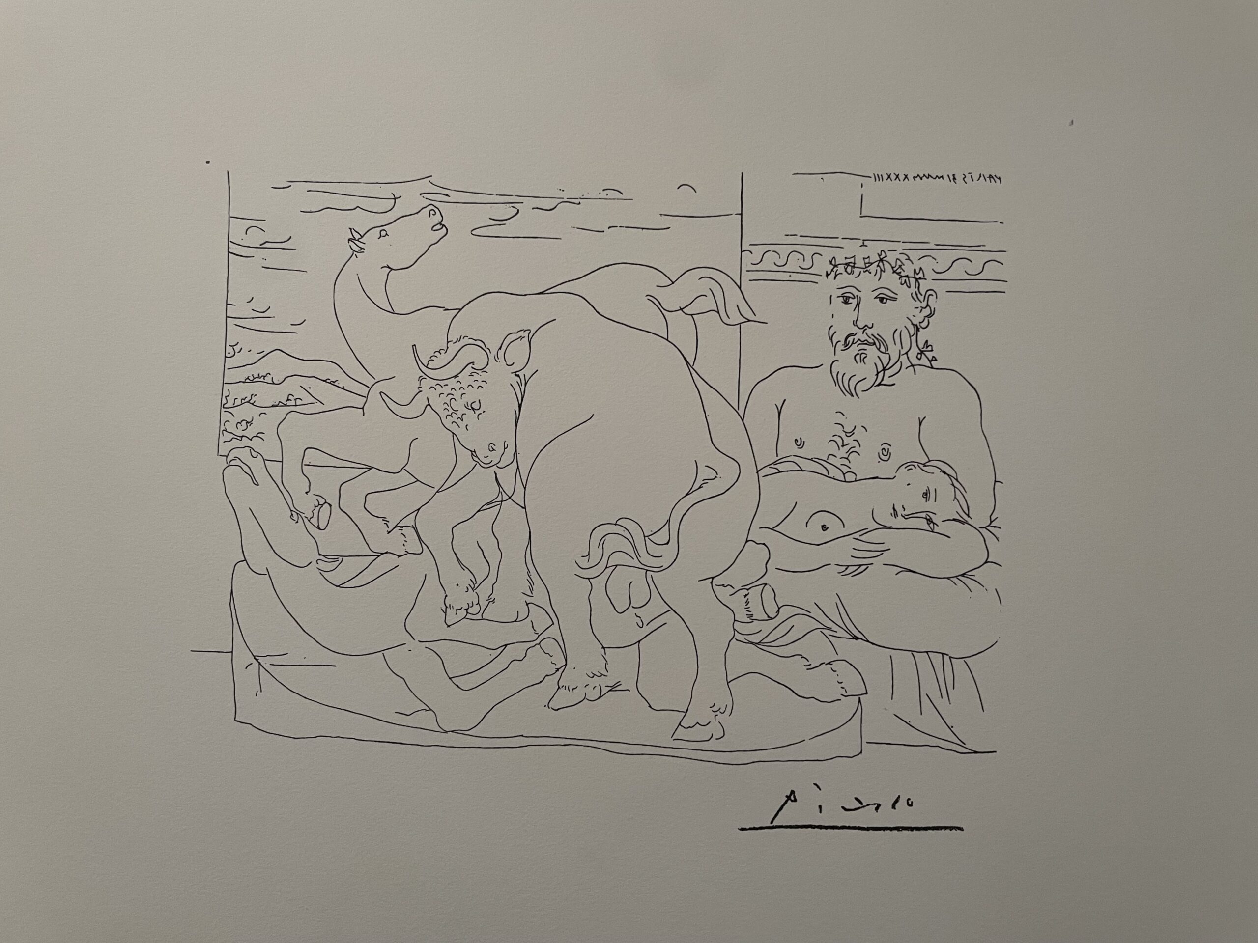 Le Repos du Sculpteur Devant des Chevaux et un Taureau - Pablo Picasso – Image 1