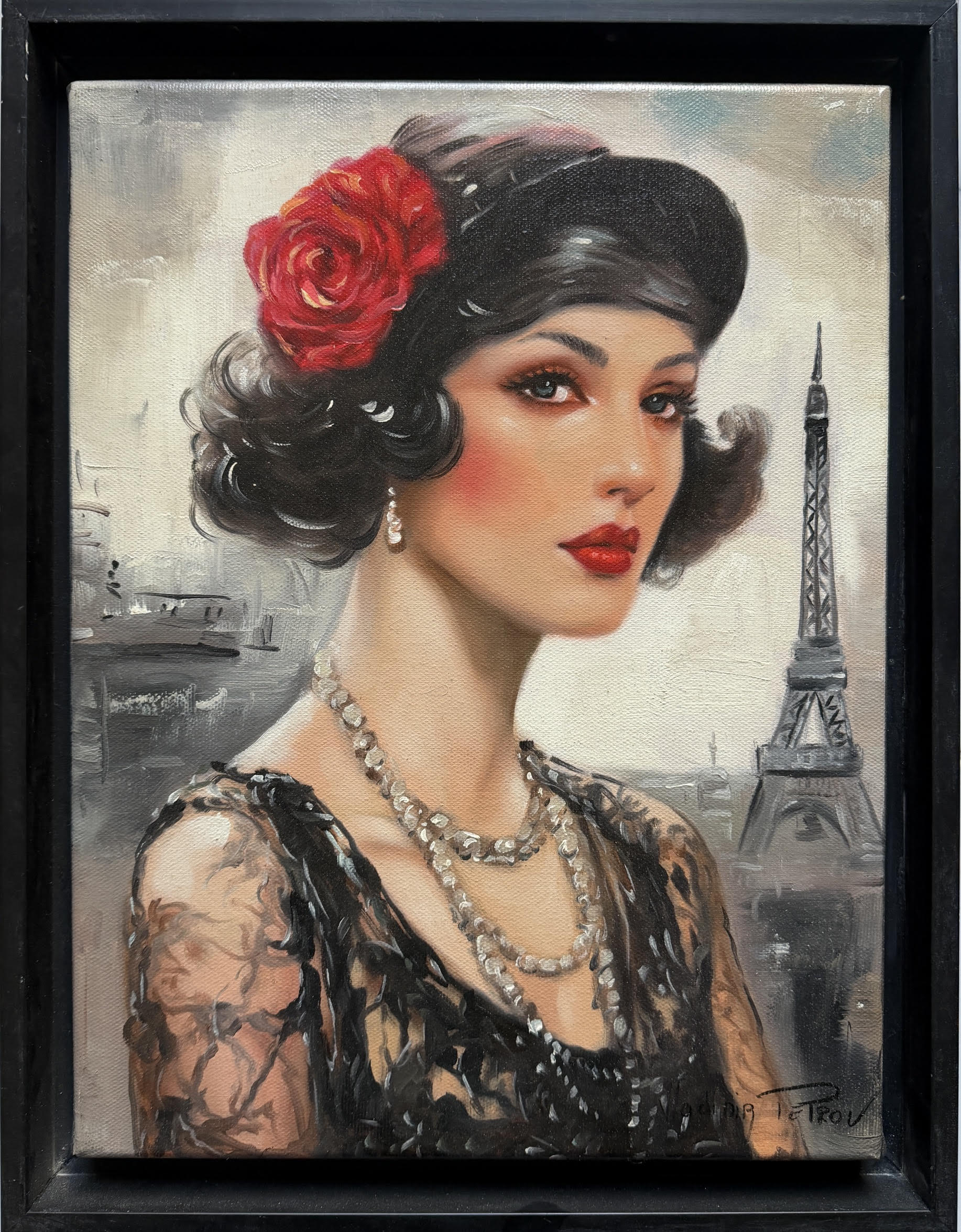 Portrait de Femme Élégante au Chapeau - Vladimir Petrov – Image 1