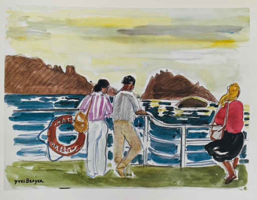 Sur le Pont du Bateau - Yves Brayer