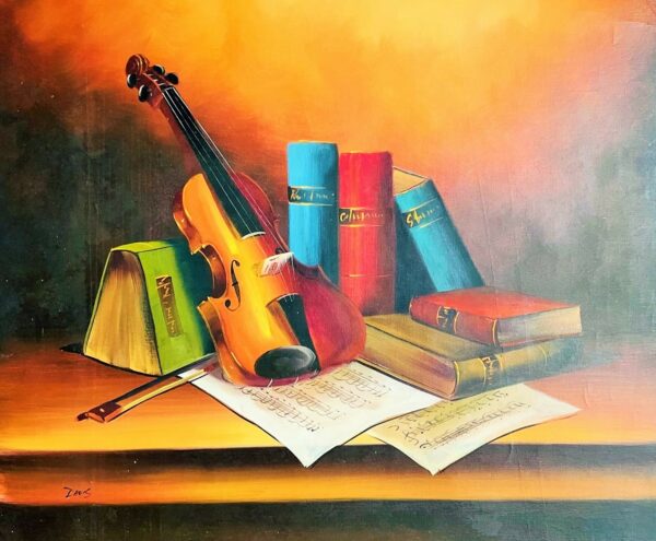 Guitare & Livres sur le Bureau - 20E Eeuw Iavis