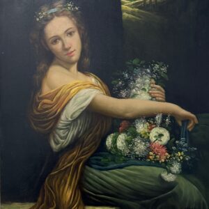 Portrait de Jeune Femme au Bouquet - Xx F. Vernos