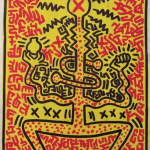 Un Pont avec une Rivière et des Arbres en Arrière-Plan - Keith Haring